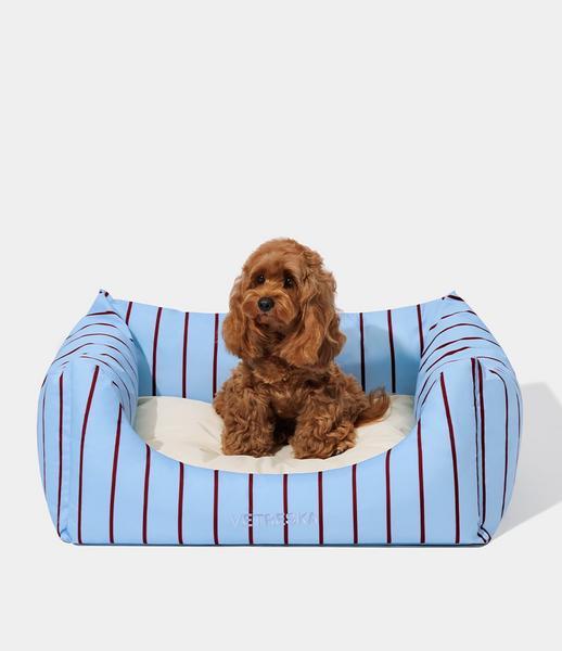 Mist And Merlot Pet Sofa Azure And Stripes