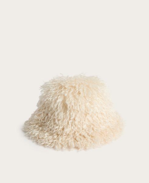 Cream Eco Fur Hat