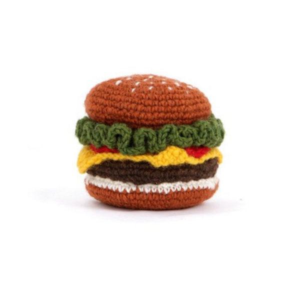 Hand Knit Hamburger Toy