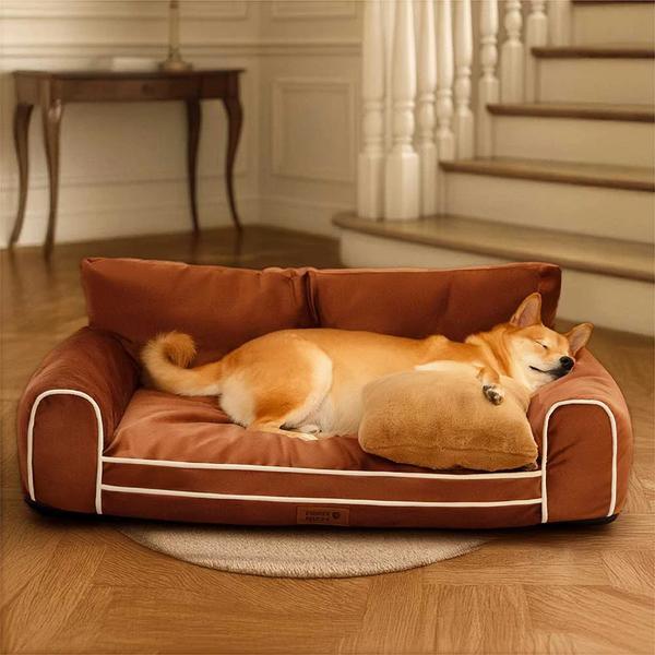 Deluxe Silk Velvet Removable Bolster Orthopedic Bed With Pillow