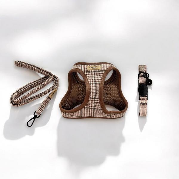 Harness Lead And Collar Bundle Plaid