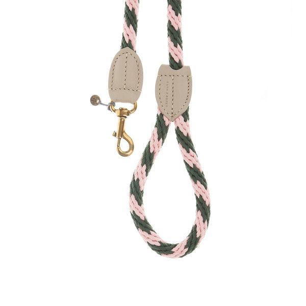 Twisted Colour Rope Lead With Leather Trim