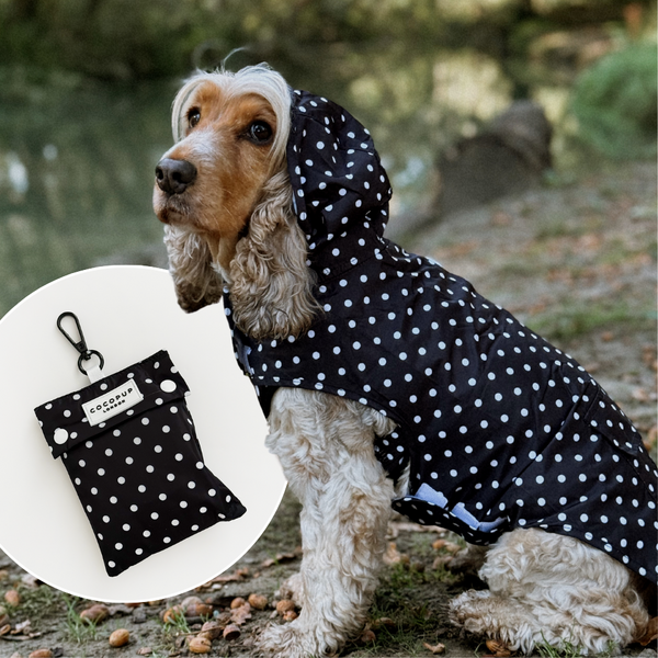Raincoat Black Polka Dot
