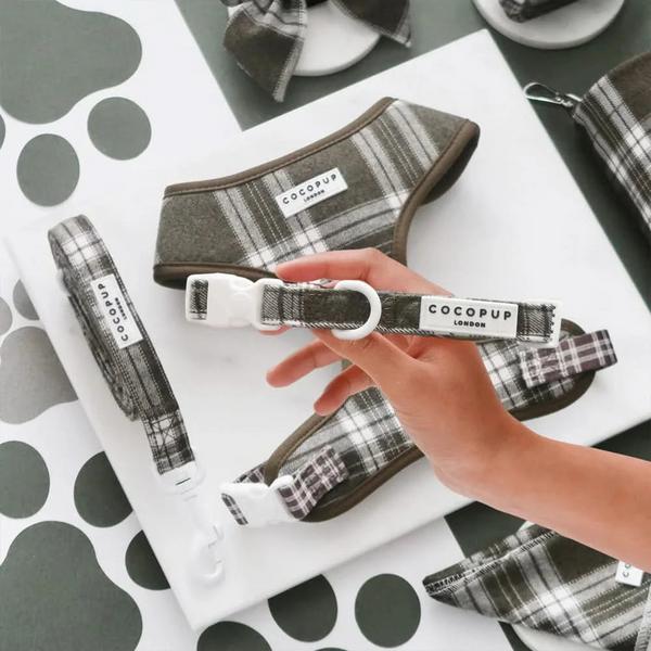 Olive Check Adjustable Collar