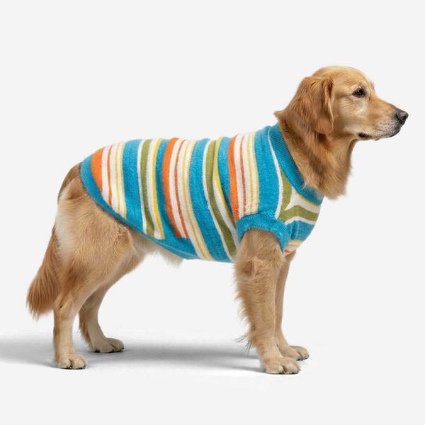 Color Blocked Striped Sweater Suitable For Large Breeds