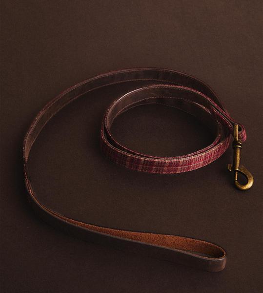 Leather Lead With Check Design
