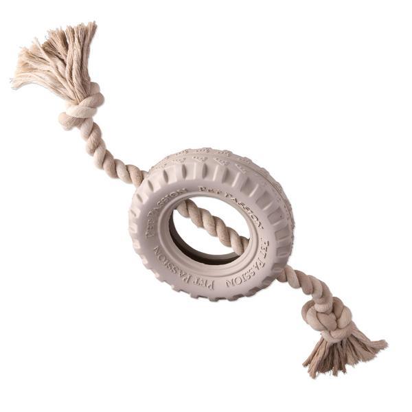 Natural Rubber Tire Tug Toy with Organic Cotton Rope