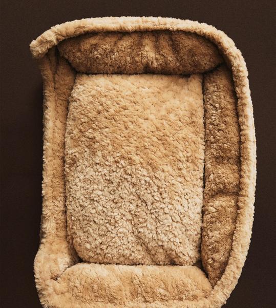 Faux Shearling Pet Bed With Cushion
