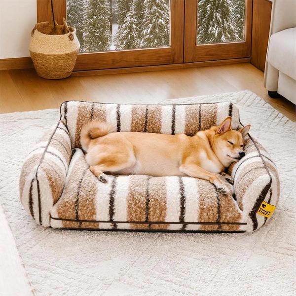 Plush Warmth Stripe Foldable Washable Sofa Bed