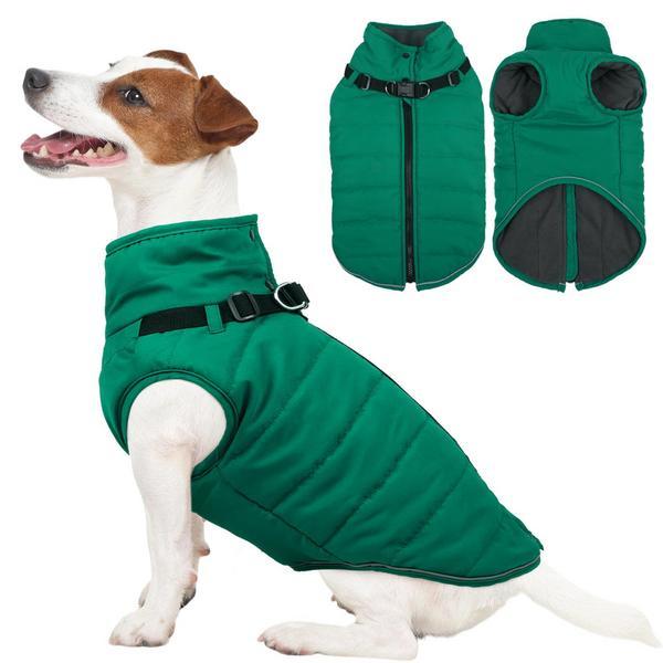 Winter Coat With Integrated Harness And Reflective Trim