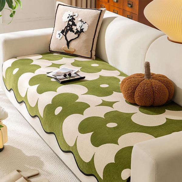 Floral Chenille Couch Cover
