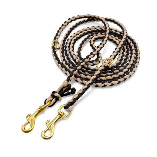 Braided Paracord Leash Mocca Olive