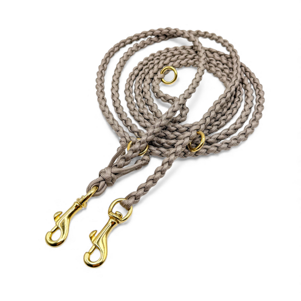Braided Paracord Lead Taupe Shiny
