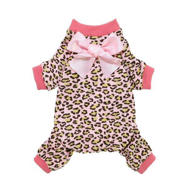 Leopard Print Pajamas with Bow Detail