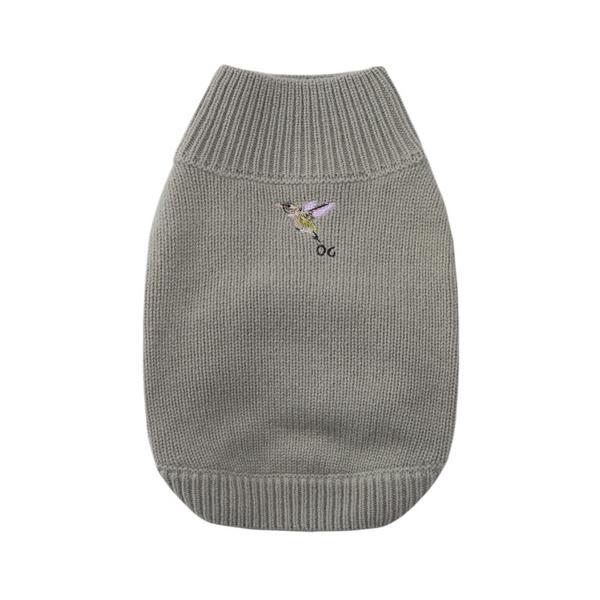 Turtleneck Long Sleeve Jumper With Embroidery Bird