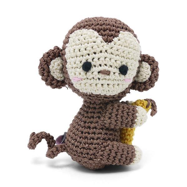 Crochet Monkey Toy with Squeaker