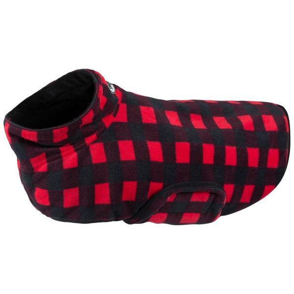 Towelling Robe Red Black Check Print