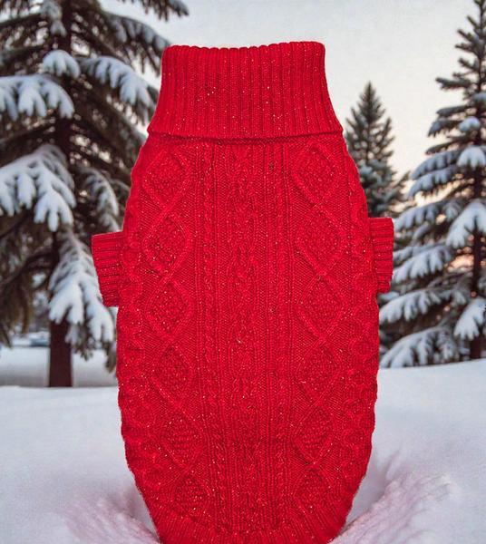 Sparkly Crimson Aran Knit