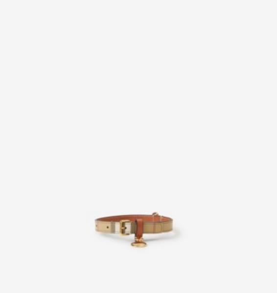 Small Check Collar In Archive Beige Briar Brown