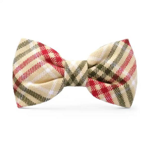 Eggnog Plaid Flannel Bow Tie