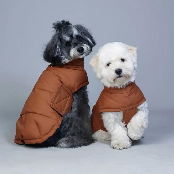 Duck Down Filled Winter Vest Lightweight Warm Coat with Leash Ring