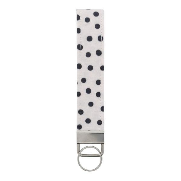 Black And White Polka Dots Keyfob Wristlet