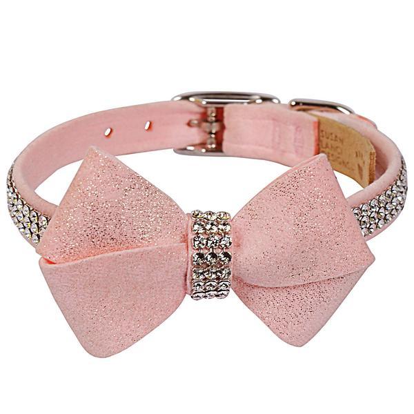 Pink Glitzerati Nouveau Bow Giltmore Collar