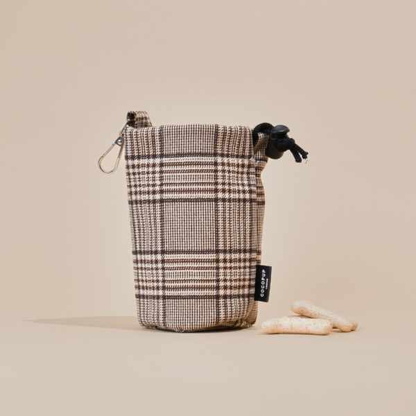 Drawstring Treat Pouch Pup Plaid