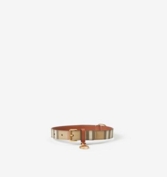 Medium Check Collar In Archive Beige Briar Brown
