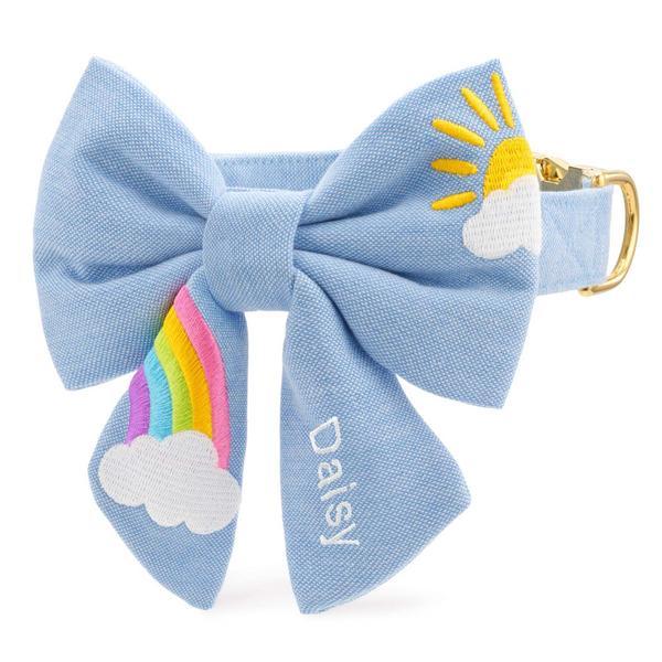Sunshine And Rainbows Embroidered Bow Collar