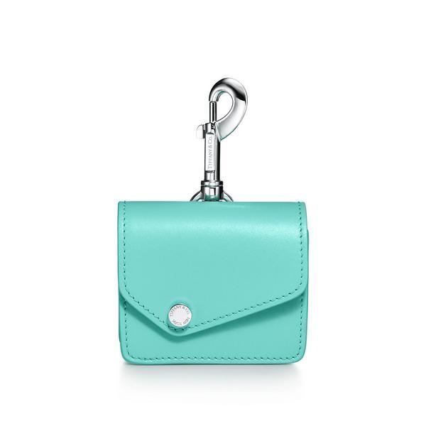 Waste Bag Holder In Tiffany Blue Leather