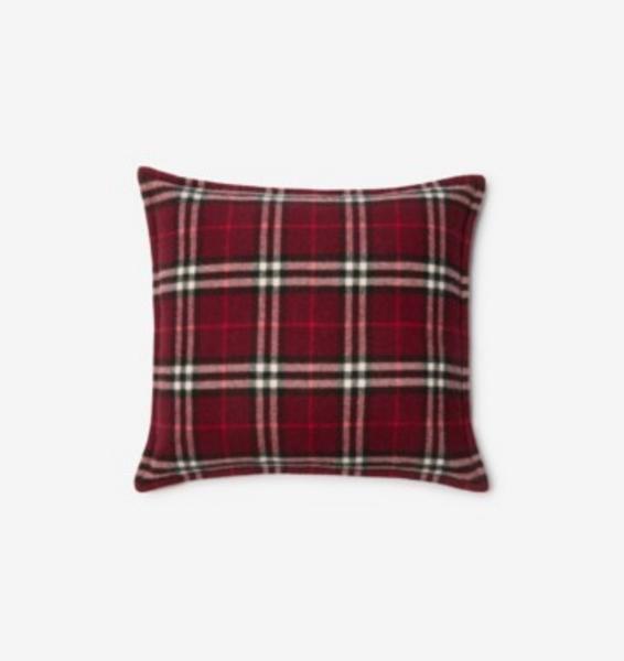 Cashmere Check Cushion Oxblood Red