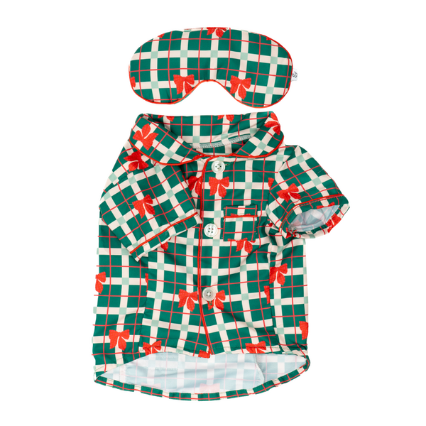 Holiday Pajamas With Matching Eye Pillow