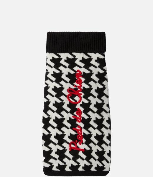 Turtleneck Sweater With Pied De Chien Embroidery