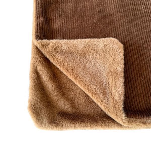 Cord Brown Faux Fur Blanket 70x100 cm