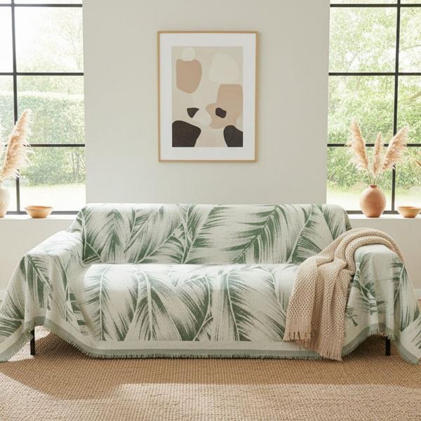 Pet Couch Cover Leaves Green