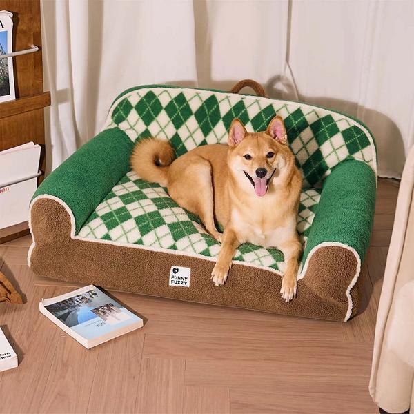 Diamond-Quilted Sherpa Orthopedic Sofa Bed