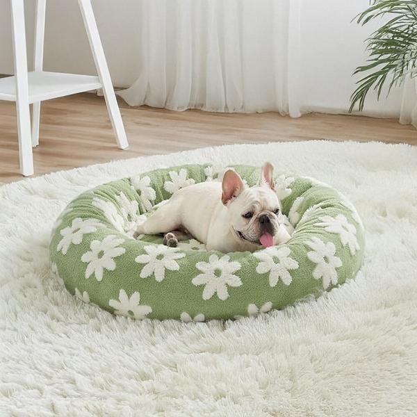 Floral Checkerboard Orthopedic Warm Washable Pet Bed