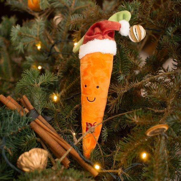 Carter Carrot Toy With Festive Hat And Squeaker