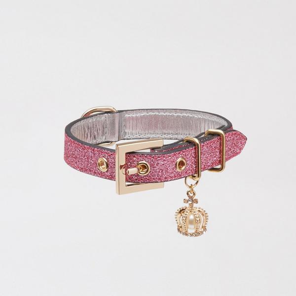 Glitter Collar With Crown Rose