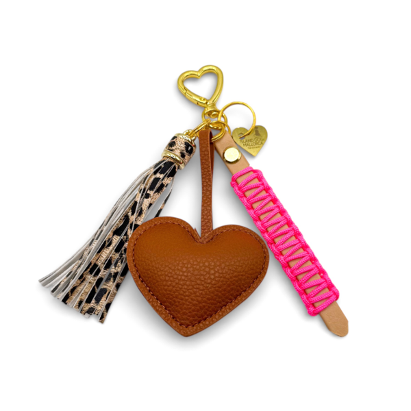 Heart Bag Charm Brown Leo