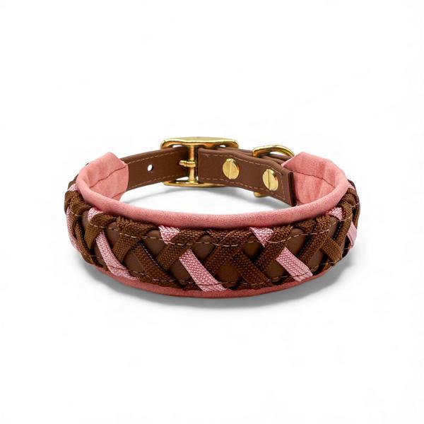 Biothane Collar With Paracord And Pink Padding