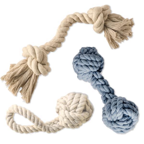 Organic Cotton Rope Tug Toys 3 Pack