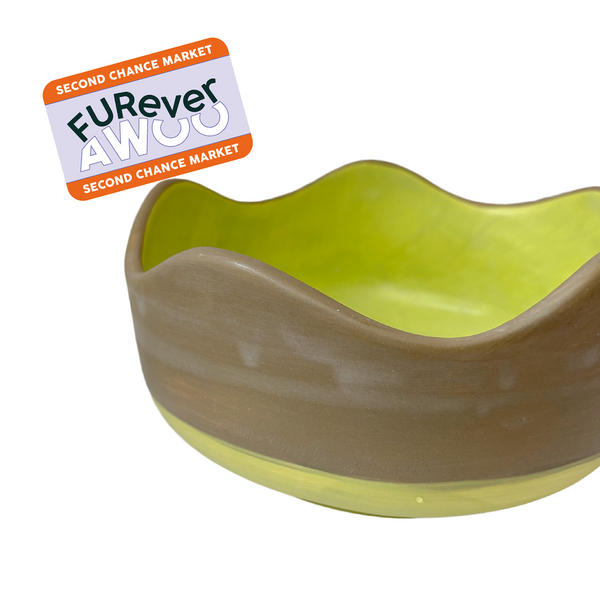 Ceramic Wave Bowl Olive Large