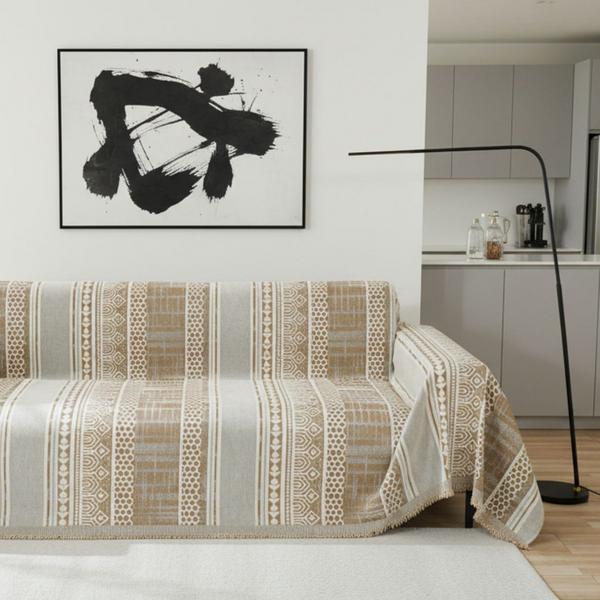 Modern Mosaic Pet Couch Cover Beige