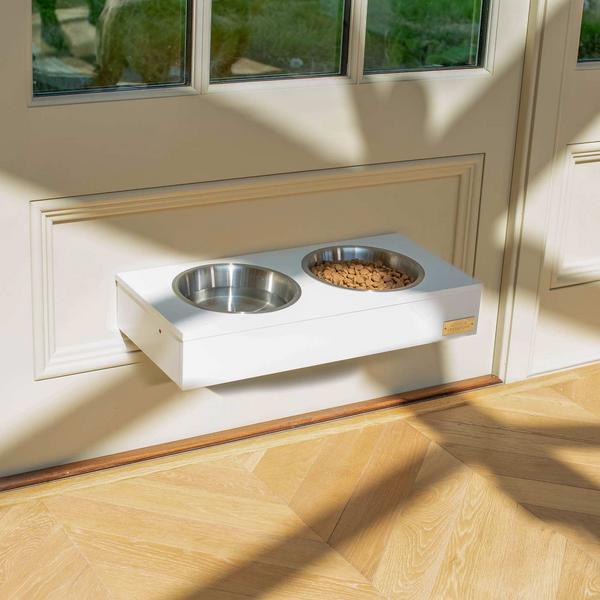 Wooden Wall Mounted Pet Feeder