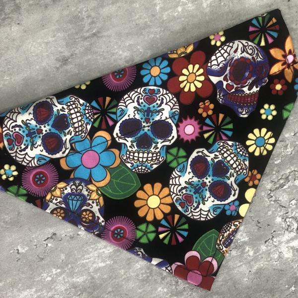 Black Sugar Skull Bandana
