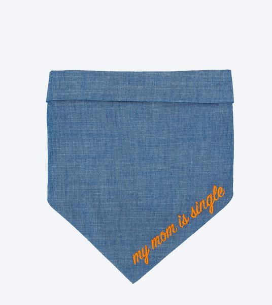 Embroidered Bandana with My Mom Is Single Phrase