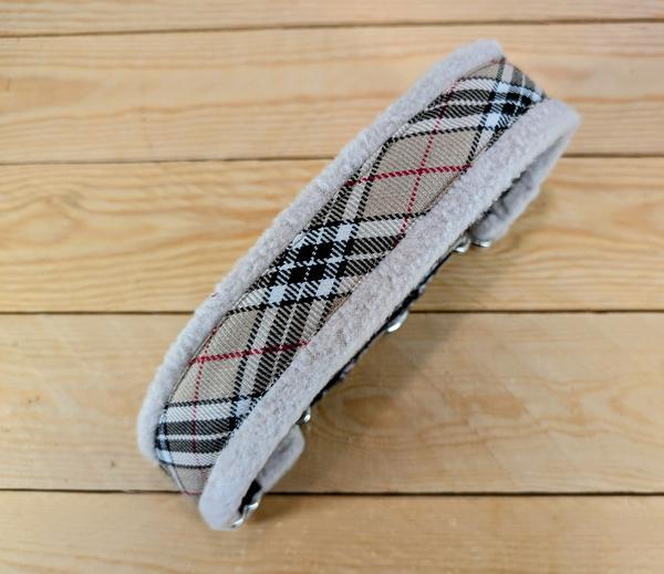 Camel Check Fleece Lined Martingale Half-check Collar