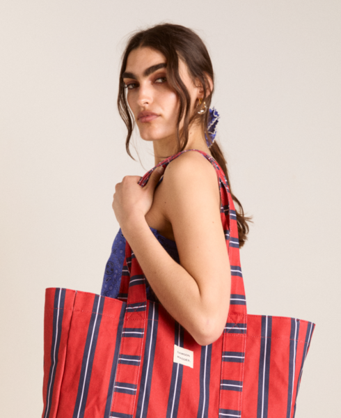 Canvas Tote Red Stripe